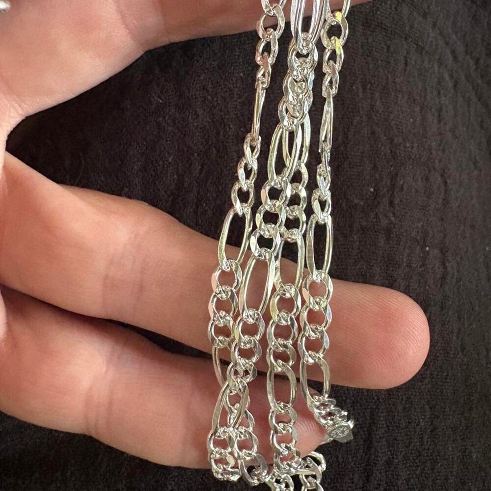 Silver 925 figaro chain necklace